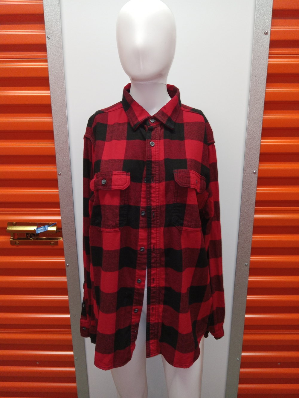 Men's Red and Black Buffalo Plaid Flannel Shirt